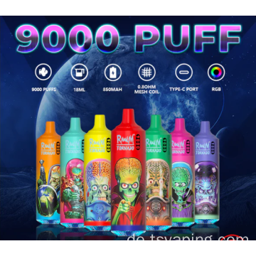 Neu gestartetes Randm Tornado 9000 Typ-C wiederaufladbarer Vape